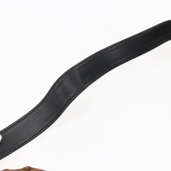 GUCCI Bamboo Shoulder Bag Leather 2way Black Gold - Picture 10 of 16